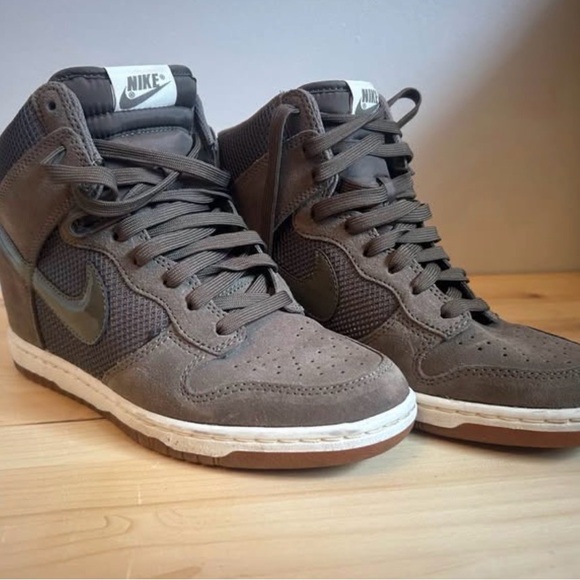 Nike Shoes - Nike Dunk Sky High top wedge olive green